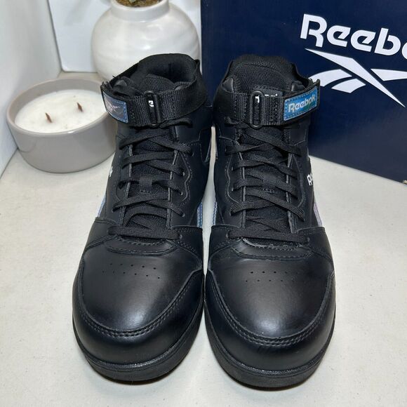 Reebok Work Hi-Top Sneakers Non-metal Safety Composite Toe RB494 Black Women 10W - Picture 3 of 9